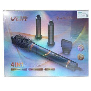 зелений Фен стайлер VGR V 474 4 в 1 фен для волосся 4 насадки 1400 Вт швидке сушіння укладання об'єм випрямлення завивка V-474 фото