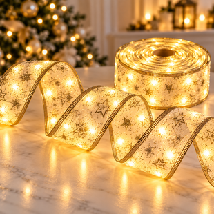 Світлодіодна ялинкова гірлянда у вигляді стрічки 50 Led 5 метрів Теплий білий / Новорічний декор / Christmas Decoration KAR-MA419/1 фото