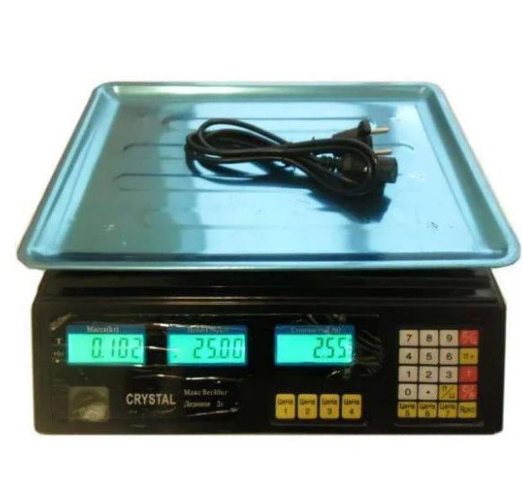 Торгівельні електроваги з лічильником ціни Crystal CR 50 kg 6v (2gm) sa90753 фото