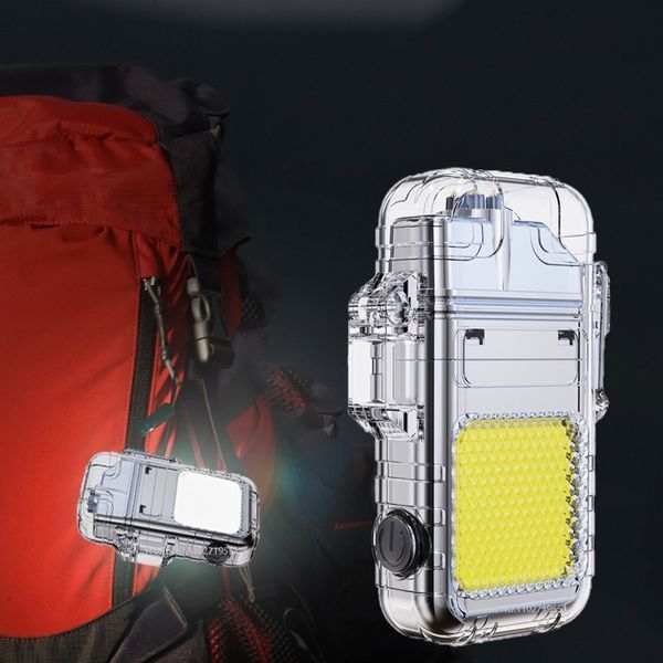 Зажигалка плазменная 2в1 Type-C / Электронная USB-зажигалка с LED-фонарем 2019009 фото
