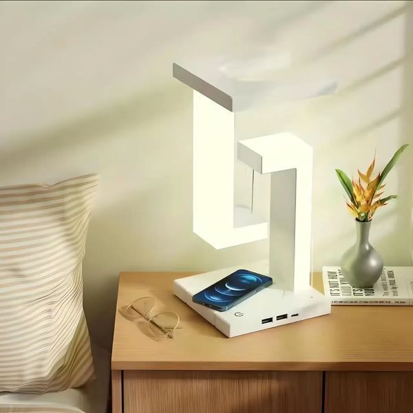 Настільна лампа SHS 2238 світлодіодна з 2*USB та бездротовою зарядкою 10W 5052238 фото