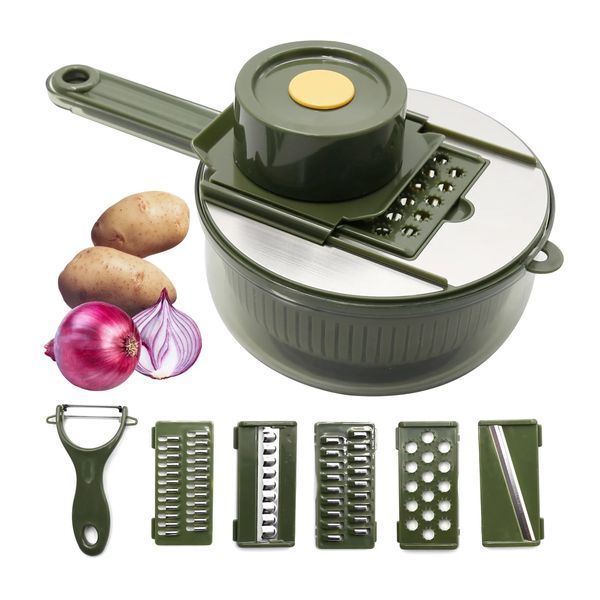 Ручна овочерізка 10в1 слайсер з кошиком, Vegetable Cutter / Мультислайсер з насадками / Терка для овочів 205MAG-744 фото