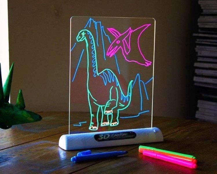 Електронна дошка для малювання SUNROZ 3D Magic Drawing Board Морський стиль з підсвічуванням та 3Д ефектом 2260048 фото