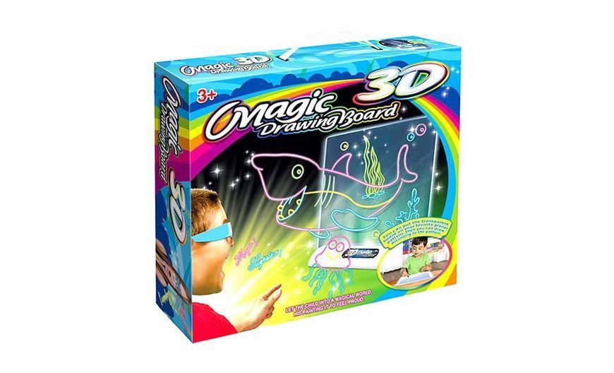 Електронна дошка для малювання SUNROZ 3D Magic Drawing Board Морський стиль з підсвічуванням та 3Д ефектом 2260048 фото