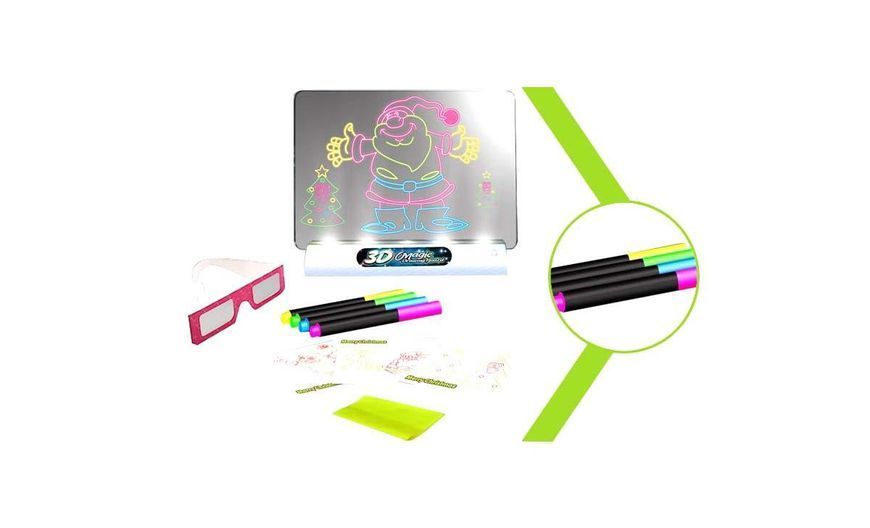 Електронна дошка для малювання SUNROZ 3D Magic Drawing Board Морський стиль з підсвічуванням та 3Д ефектом 2260048 фото
