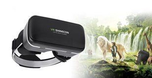 Окуляри 3D віртуальної реальності ТРМ VR SHINECON c пультом та підтримкою екранів від 4 до 6 дюймів Чорний 20511025 фото