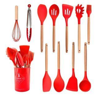 Набір кухонного приладдя силіконовий Kitchen Set RB-2239 червоний (12 предметів) RB2239\3 фото