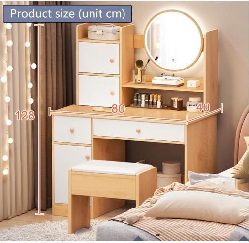 Стіл для макіяжу з LED дзеркалом STL-MD 74 (Г40/Ш80/В127, КОРИЧНЕВО-БІЛИЙ) M17248 фото