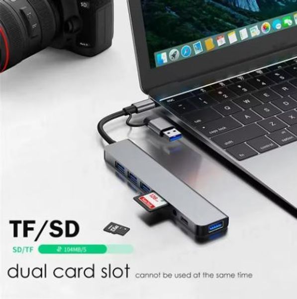 Мультифункциональный USB-хаб 8 в 1, универсальный адаптер, концентратор с входом Type-C, кардридер, HDTV+PD+USB 3.0+SD+TF+Type-C Jam47481 фото