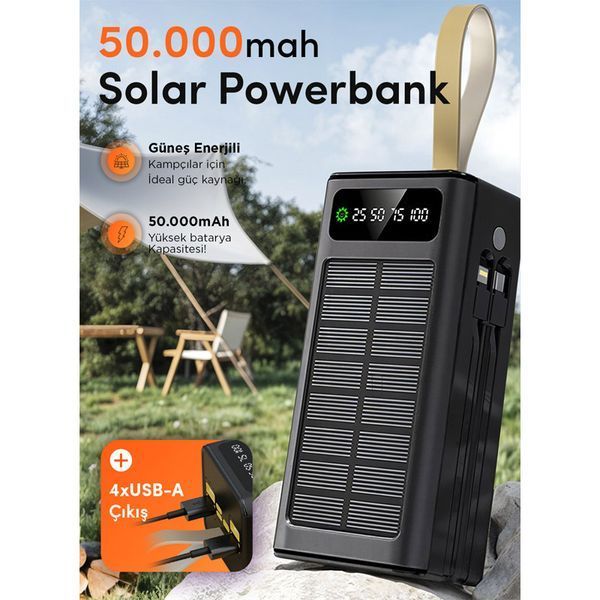 Батарея універсальна Linkage LKP-47 Solar 22.5W 50000mAh Black pahLKP-47 фото
