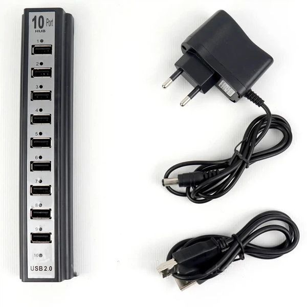 Мультифункціональний USB-хаб 10 в 1 / Розгалужувач USB HUB 10 портів 220V sp5005 фото