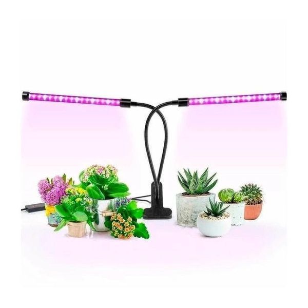 Світлодіодна фітолампа Grow Light для вирощування рослин, розсади Повний спектр 2 голови Grow2 фото