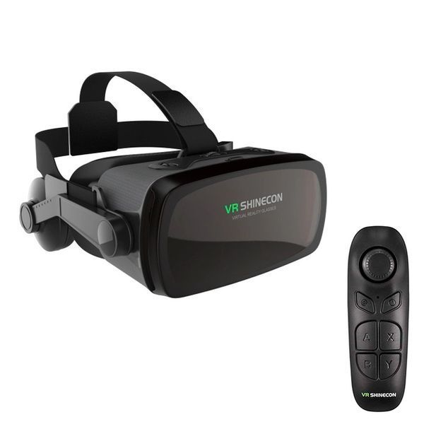 Окуляри 3D віртуальної реальності ТРМ VR SHINECON c пультом та підтримкою екранів від 4 до 6 дюймів Чорний 20511025 фото