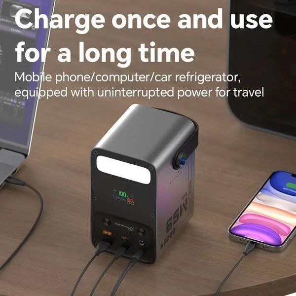 Потужний PowerBank 60000 mAh 65W PD для ноутбуків із DC-виходом та ліхтарем PD65 фото