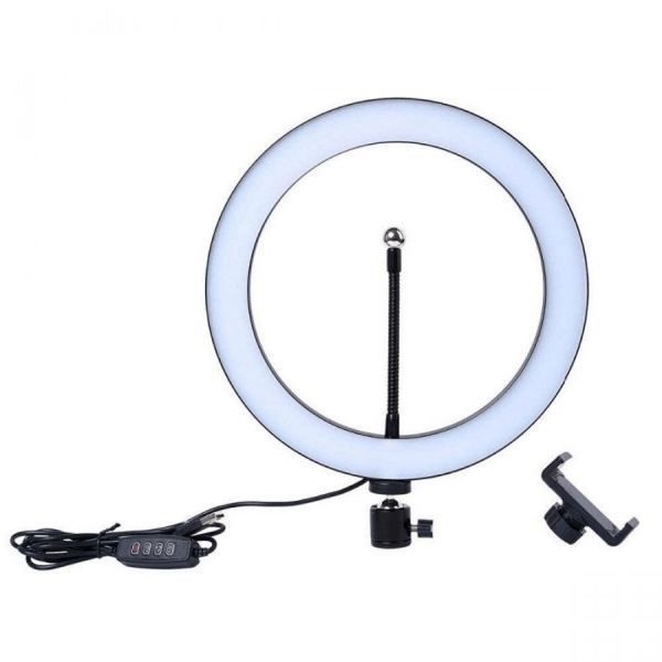 Кільцева Led лампа XD-260 з 1 кріпленням для телефону USB 26см 45896201 фото