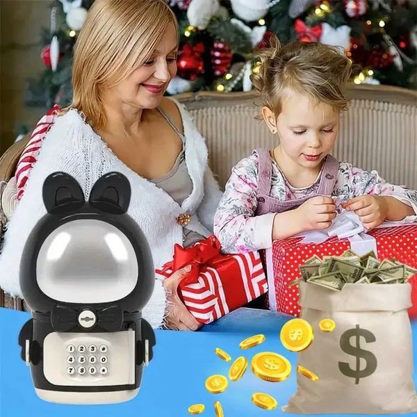 Дитяча електронна Скарбничка Сейф Космонавт із кодовим замком Little Space Rabbit Piggy Bank G7642 фото