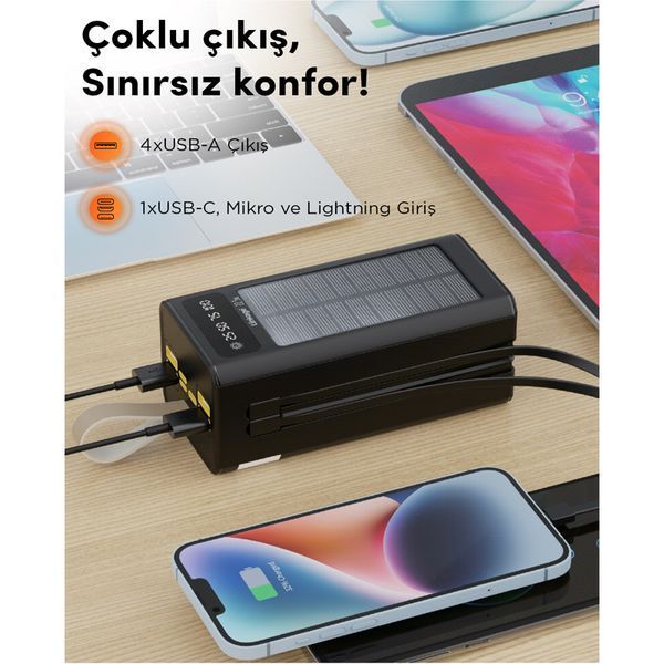 Батарея універсальна Linkage LKP-47 Solar 22.5W 50000mAh Black pahLKP-47 фото