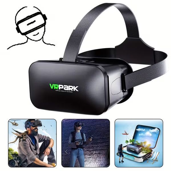 Очки 3D виртуальной реальности ТРМ VR SHINECON c пультом и поддержкой экранов от от 4 до 6 дюймов Черный 20511025 фото