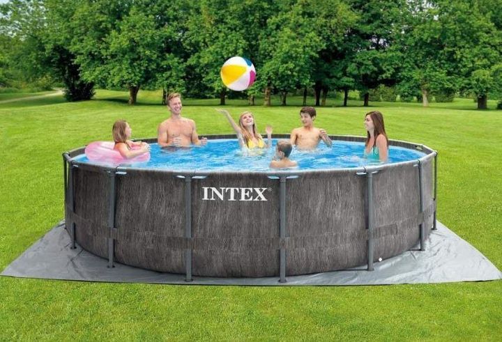 Каркасний басейн Intex 26742, 457 x 122 см + фільтр-насос + сходи + тент + підстилка 6903317165513 фото
