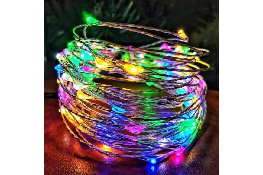 Гірлянда нитка Роса від USB, 50м, 500LED МУЛЬТИК / Світлодіодна новорічна гірлянда G5844 фото