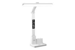 Настільна LED лампа VHG 801S акумуляторна з годинником 6W 800lm 3000-6000K M17015 фото