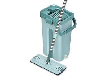 Комплект для уборки швабра лентяй с большим ведром 10л с отжимом Scratch Cleaning Mop 2052300 фото