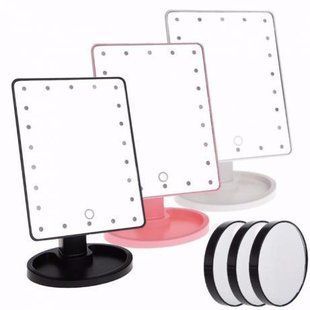 Рожевий Дзеркало з LED підсвічуванням для макіяжу Magic MakeUp Mirror mu60016 фото