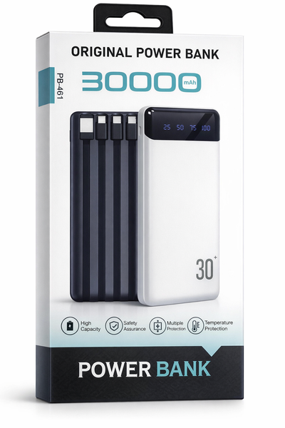 PowerBank PB-461 / Портативний зарядний пристрій 30000 mAh з цифровим дисплеєм PB-461 фото
