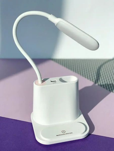 Акумуляторна настільна LED лампа Bionic Desk Lamp c USB виходом, органайзером та підставкою для смартфона 2050018 фото