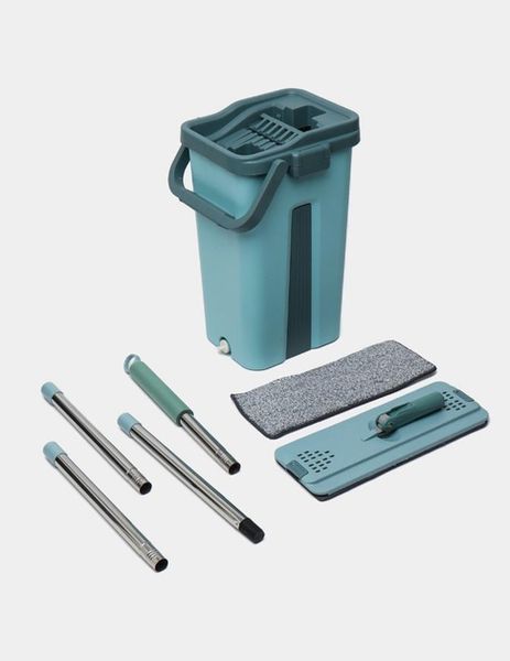 Комплект для прибирання швабра ледар з великим відром 10л з віджимом Scratch Cleaning Mop 2052300 фото