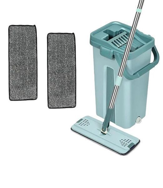 Комплект для прибирання швабра ледар з великим відром 10л з віджимом Scratch Cleaning Mop 2052300 фото