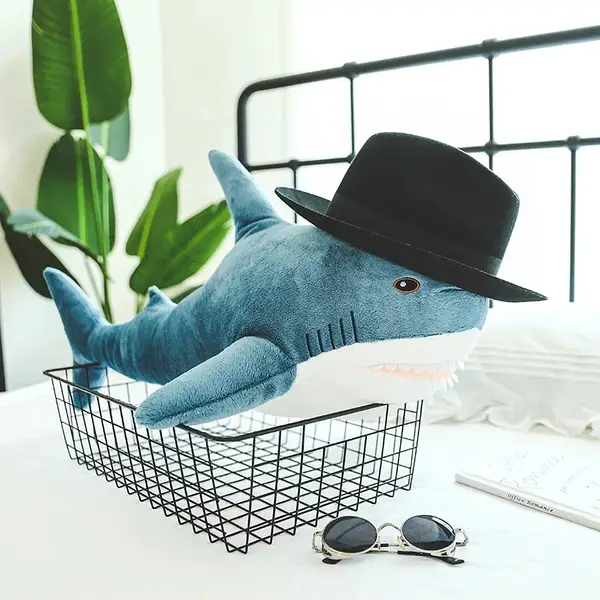 Дитяча м'яка плюшева антистрес іграшка-подушка обіймашка Shark Doll "Акула" 60 см EL-2117-14 фото