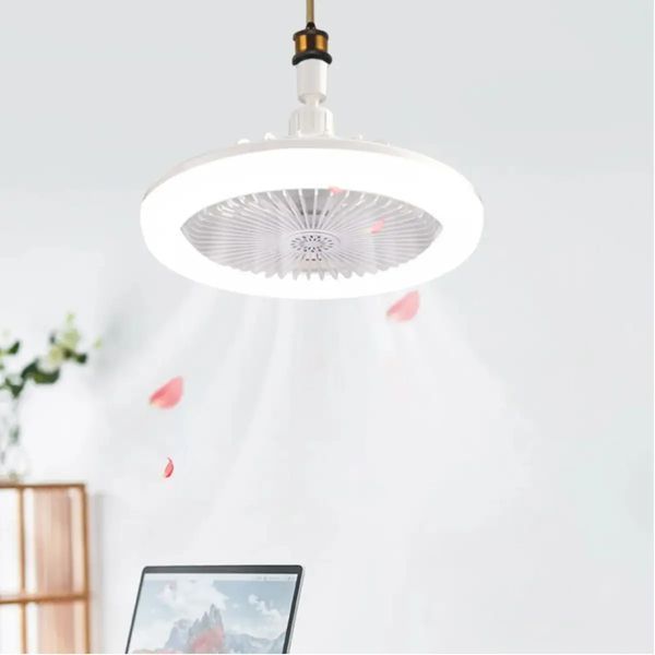 Лампа - вентилятор в патрон+пульт LED AROMATHERAPY FAN LIGHT CHP-008 RGB 2835RGB m16340 фото