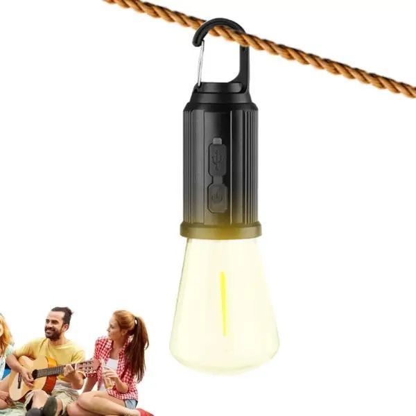 Лампочка з акумулятором + карабін, від USB, BL HK-169C / Підвісна LED лампочка / Ліхтар для кемпінгу sp9061 фото