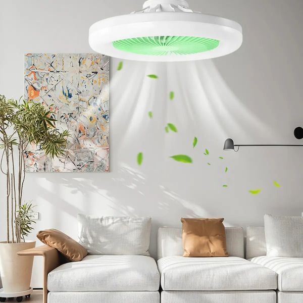 Лампа - вентилятор в патрон+пульт LED AROMATHERAPY FAN LIGHT CHP-008 RGB 2835RGB m16340 фото