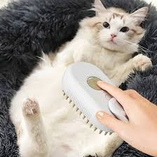 Парова щітка масажер спрей 3 в 1 PET SPRAY MASSAGE BRUSH для вичісування собак та кішок з паровим розпилювачем з ручкою Jam5566 фото