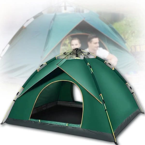 Автоматичний 3х місний намет з навісом 210х150х125 / Намет для кемпінгу на два входи M14951 фото