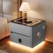 Тумба QYJXF02 з екошкіри з LED підсвічуванням, USB, датчик руху, бездротова зарядка, Bluetooth-аудіо Сіра M17587 фото 1