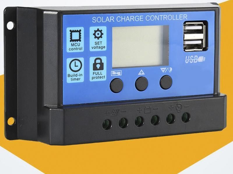 Контролер заряду сонячний 10А 12/24В OTS з дисплеєм та USB PWM G458 фото