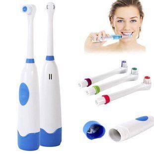 Електрична зубна щітка із насадками Electric ToothBrush на батарейках pr9403 фото