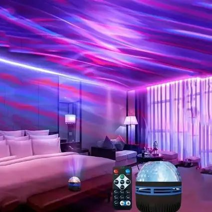 Ночник-проектор RGB та пульт ДК, від USB, AT-0 / Світлодіодна лампа AZ-1151 фото