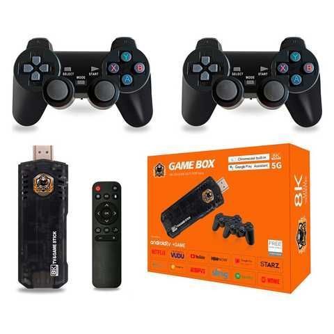 Ігрова ТВ приставка Game Box 8K 8X M98 Smart TV Stick 64GB геймстик з геймпадами + 10000 вбудованих ігор X8 фото