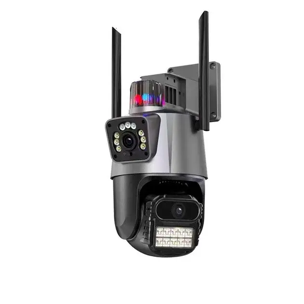 Вулична охоронна поворотна WIFI камера Dual Lens Zoom 8MP сирена, зум, віддаленим доступом онлайн 8MP фото