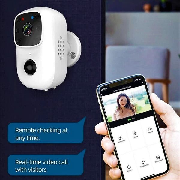 Домофон WiFi B90 Smart Doorbell з функцією відеозапису Бездротова відеокамера дверного дзвінка b90 фото