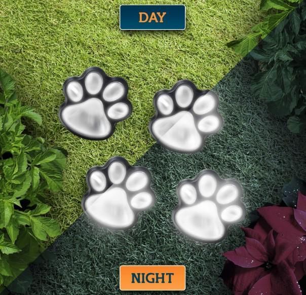 Світильник Solar Paw Print Lights на сонячній батареї 4 шт 2019033 фото