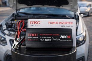 Інвертор UKC NFA-2000D 2000 Вт (12 В &rarr; 220 В) &ndash; чистий синус, автомобільний перетворювач напруги sp9558 фото