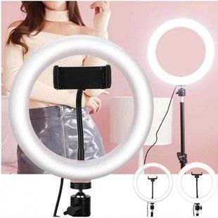 Кільцева LED лампа YQ-320B (30см) з утримувачем телефону для бьюті селфі зйомки Ring Light 540YQ30CM фото
