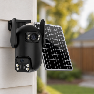 Камера відеоспостереження із сонячною панеллю AND VQ05-4G solar camepa app380 / Камера вулична 6.0 Мп 2054588 фото