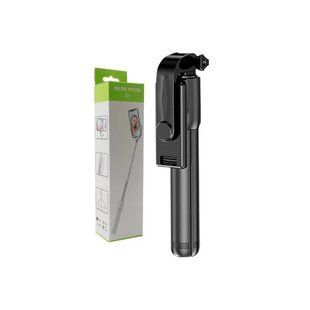 Селфі палиця штатив-монопод для телефону з Bluetooth пультом Selfie Stick R1 чорний 2054040 фото