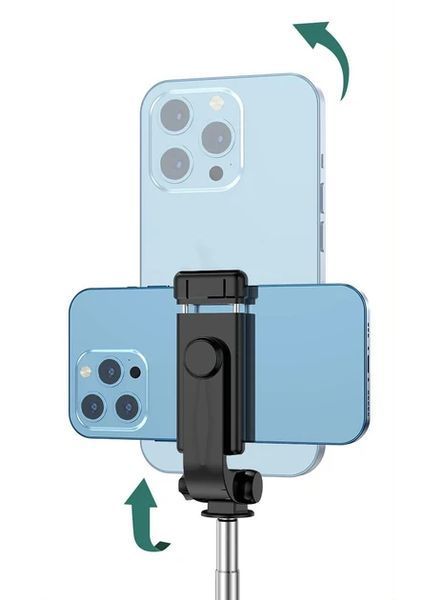 Селфі палиця штатив-монопод для телефону з Bluetooth пультом Selfie Stick R1 чорний 2054040 фото